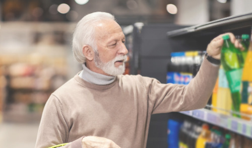 2024 COLA for FERS ; image - older gentleman shopping for groceries