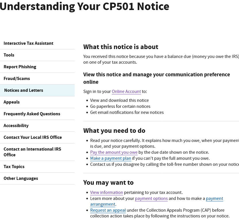 image: Understanding your CP501 Notice
