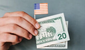 2021 Federal Pay Raise ; image: American Flag and 20 dollar bill