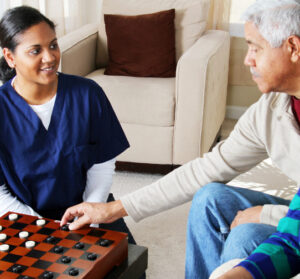 Long Term Care Planning Webinar ; Image: Playing checkers at a nursing home