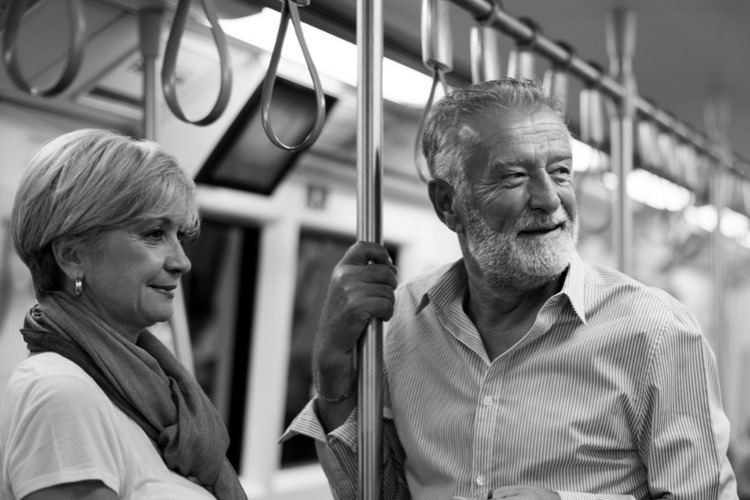 Phased Retirement ; image: older couple on the subway