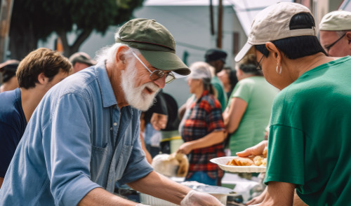 2023 Combined Federal Campaign - image: man at a soup kitchen