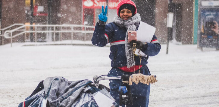 New Health Insurance Program for USPS ; Image: Mail Carrier in the Snow