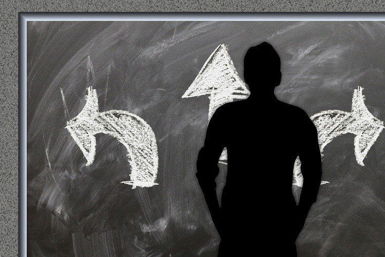 Enrolled in FLTCIP ; image: person making decision, chalkboard and arrows