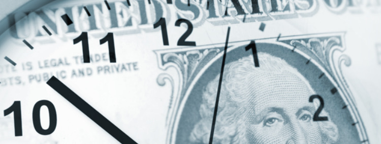Still Time for Employees to Make 2023 IRA Contributions - image: dollar bill and a clock